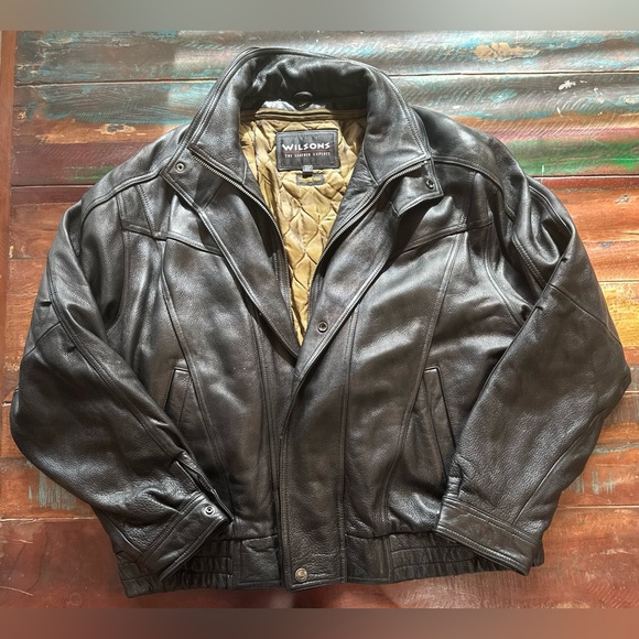 Wilsons Leather Other - WILSONS LEATHER Black Leather Moto Jacket w Zipper.  Gently Loved, Size 2XL